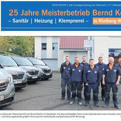 Jubiläum25 Titel Wochenblatt